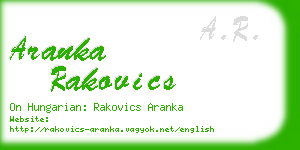 aranka rakovics business card